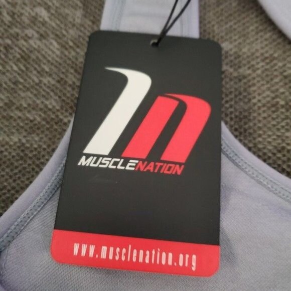 NWT Set of 2 Muscle Nation Sports Bra Both Size XS Grey Running Workout - Picture 4 of 6